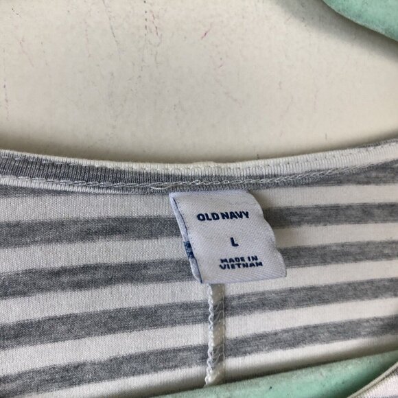Old Navy L Shift Dress Stretch Pullover Womens Striped Sleeveless Knit A-Line - Picture 3 of 8